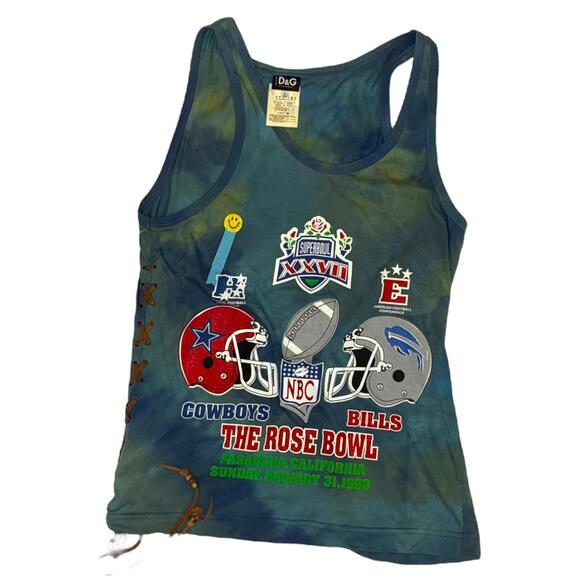 Dolce & Gabana -Vintage 1993 Superbowl Bills vs Cowboys Exclusive Women Tank Top - Picture 1 of 5